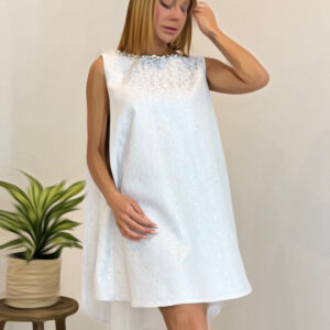 پیراهن ژاکارد پشت باز نگین دوزی