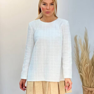 پیراهن شنل سفید طلایی