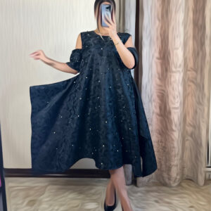 پیراهن ژاکارد مثلثی آستین نیمه